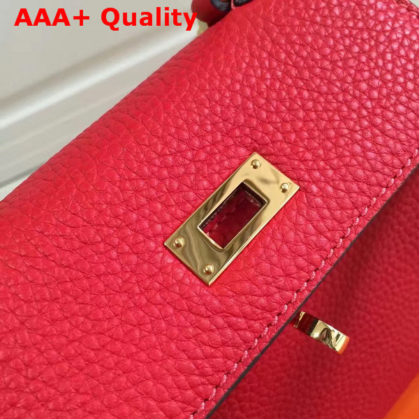 Hermes Mini Kelly Red Togo Leather Replica