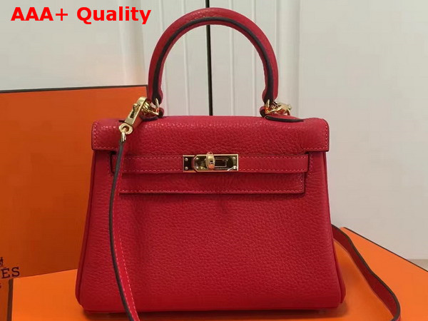 Hermes Mini Kelly Red Togo Leather Replica