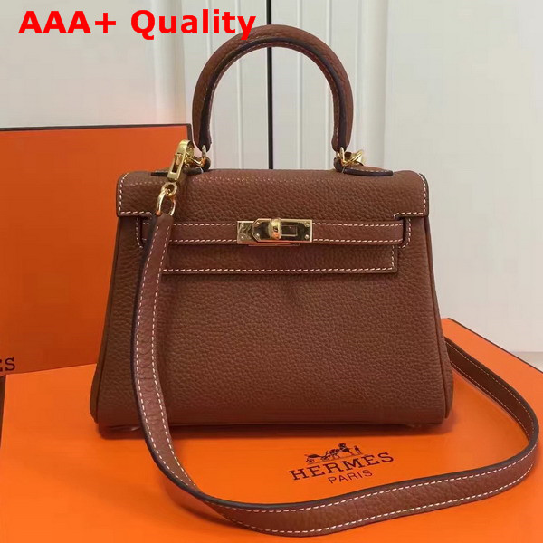 Hermes Mini Kelly Tan Togo Leather Replica