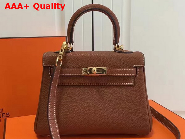 Hermes Mini Kelly Tan Togo Leather Replica