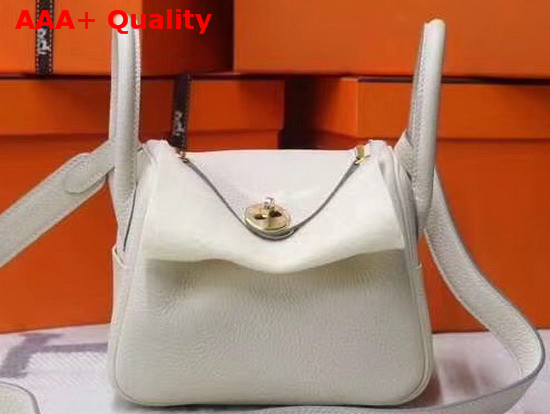 Hermes Mini Lindy Bag in Beige Taurillon Clemence Leather Replica