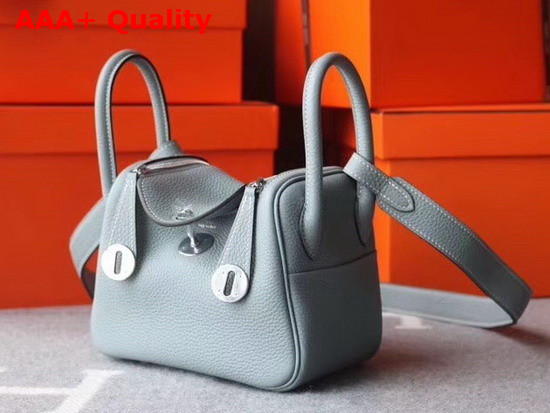 Hermes Mini Lindy Bag in Light Blue Taurillon Clemence Leather Replica