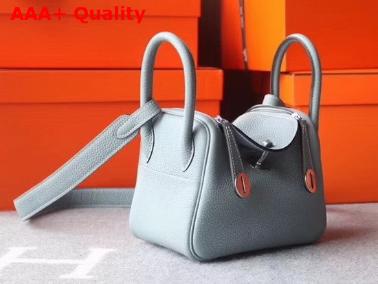 Hermes Mini Lindy Bag in Light Blue Taurillon Clemence Leather Replica