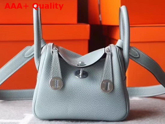 Hermes Mini Lindy Bag in Light Blue Taurillon Clemence Leather Replica