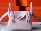 Hermes Mini Lindy Bag in Pink Taurillon Clemence Leather Replica