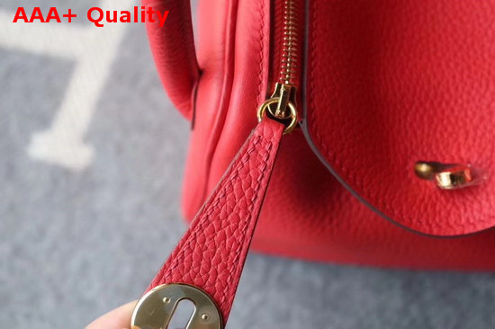 Hermes Mini Lindy Bag in Red Taurillon Clemence Leather Replica