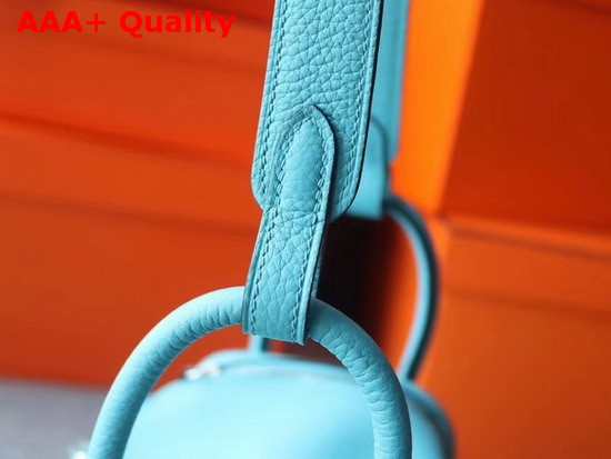 Hermes Mini Lindy Bag in Turquoise Taurillon Clemence Leather Replica