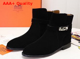 Hermes Neo Ankle Boot in Noir Suede Calfskin Replica