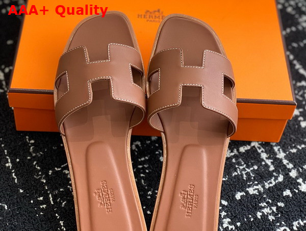 Hermes Oran Sandal in Gold Box Calfskin Replica