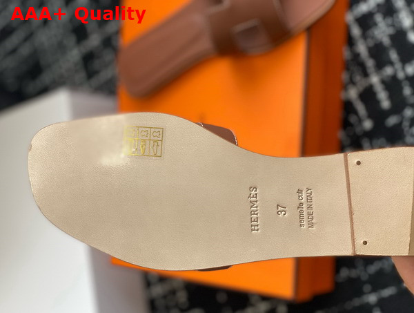 Hermes Oran Sandal in Gold Box Calfskin Replica