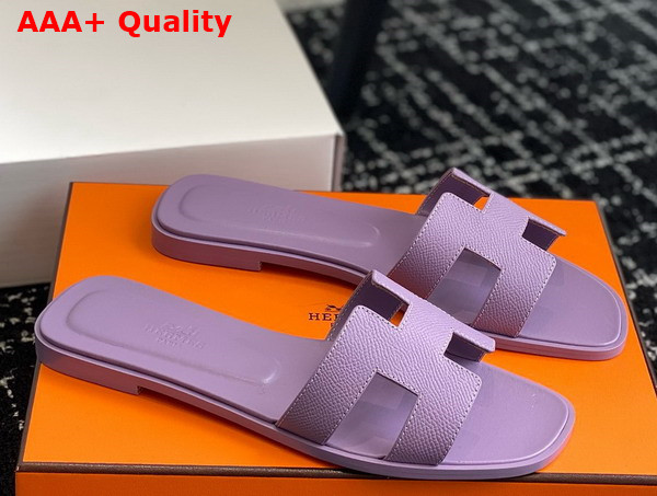 Hermes Oran Sandal in Lilac Epsom Calfskin Replica