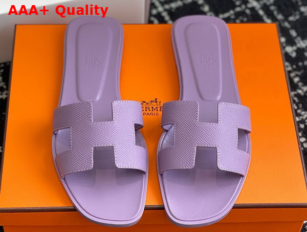 Hermes Oran Sandal in Lilac Epsom Calfskin Replica