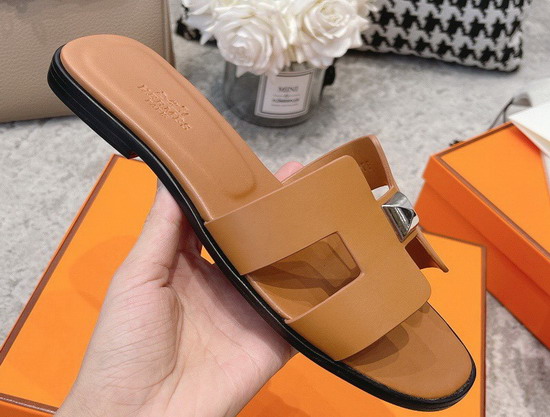 Hermes Oran Sandal in Tan Calfskin Replica