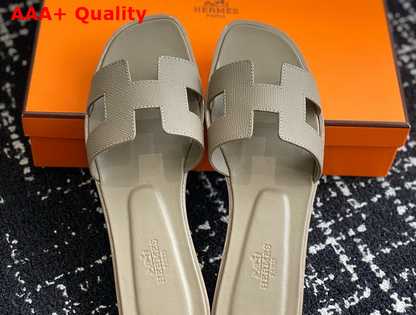 Hermes Oran Sandal in Taupe Epsom Calfskin Replica