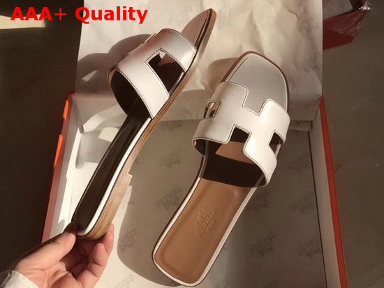 Hermes Oran Sandal in White Box Calfskin Replica