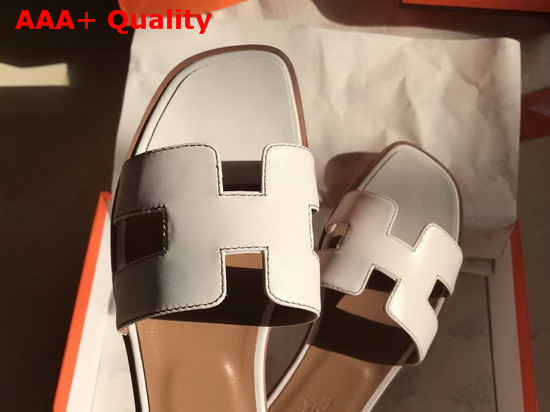 Hermes Oran Sandal in White Box Calfskin Replica