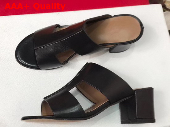 Hermes Ostia Sandal in Black Calfskin Replica