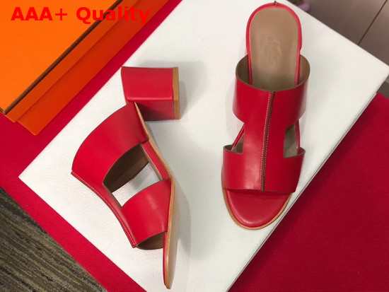 Hermes Ostia Sandal in Red Calfskin Replica