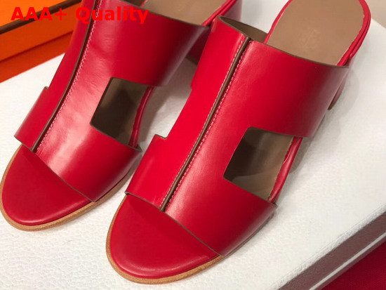 Hermes Ostia Sandal in Red Calfskin Replica