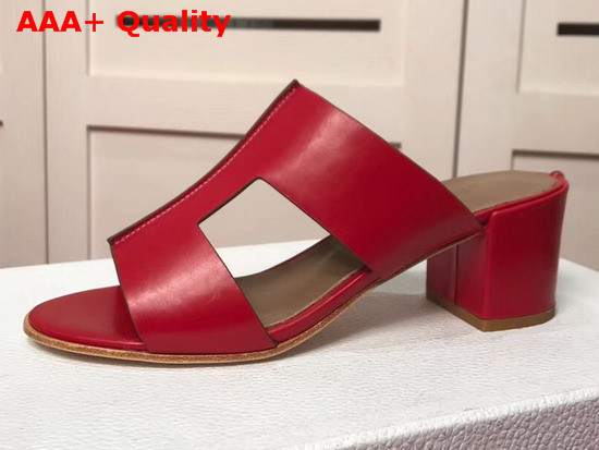 Hermes Ostia Sandal in Red Calfskin Replica