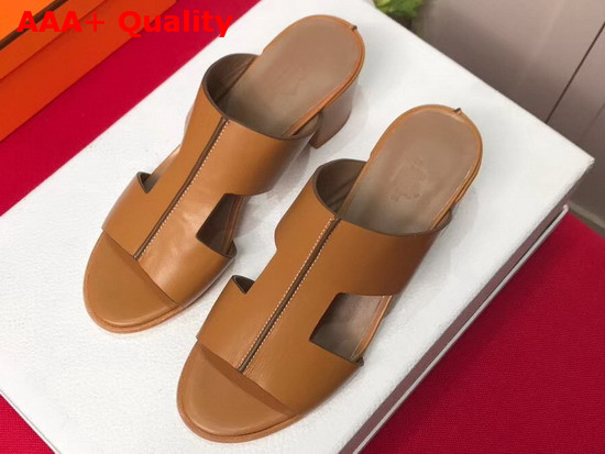 Hermes Ostia Sandal in Tan Calfskin Replica