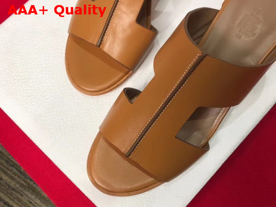 Hermes Ostia Sandal in Tan Calfskin Replica