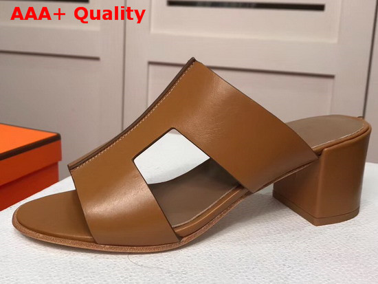 Hermes Ostia Sandal in Tan Calfskin Replica