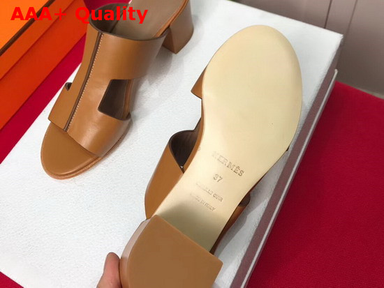 Hermes Ostia Sandal in Tan Calfskin Replica