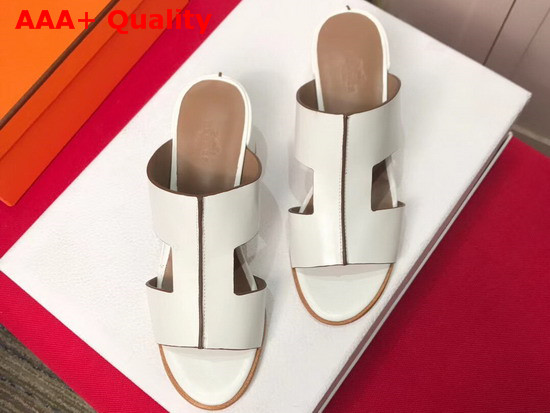 Hermes Ostia Sandal in White Calfskin Replica