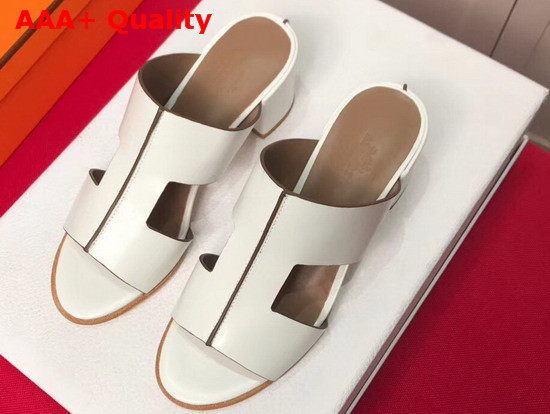 Hermes Ostia Sandal in White Calfskin Replica