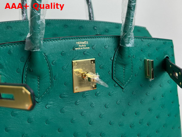 Hermes Ostrich Birkin 30 Bag in Green Replica