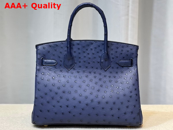 Hermes Ostrich Birkin 30 Bag in Midnight Blue Replica