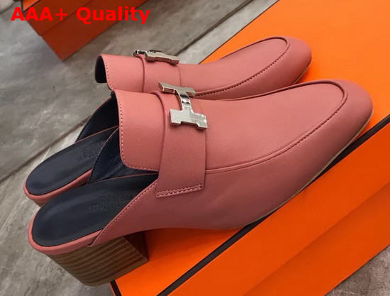 Hermes Paradis Mule in Rouge Blush Goatskin Replica