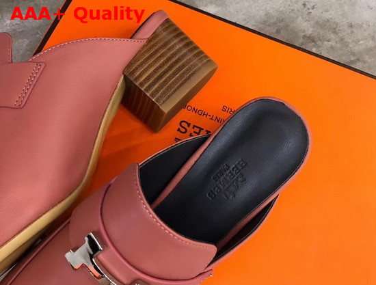 Hermes Paradis Mule in Rouge Blush Goatskin Replica