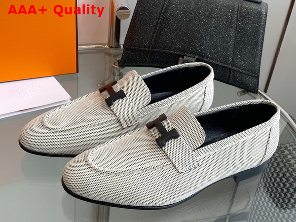 Hermes Paris Loafer in Beige Canvas Replica