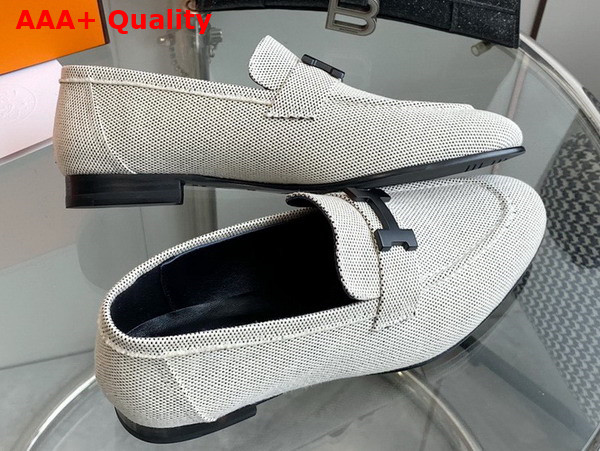 Hermes Paris Loafer in Beige Canvas Replica