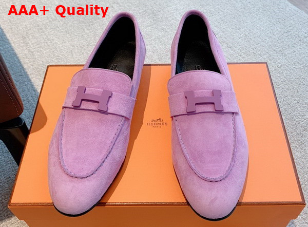 Hermes Paris Loafer in Lilac Suede Goatskin Replica