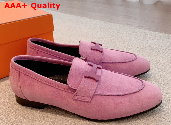 Hermes Paris Loafer in Lilac Suede Goatskin Replica