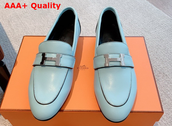 Hermes Paris Loafer in Pale Blue Goatskin Replica