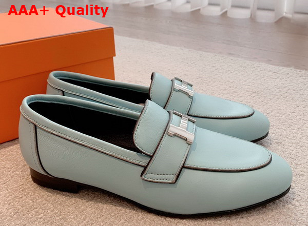 Hermes Paris Loafer in Pale Blue Goatskin Replica