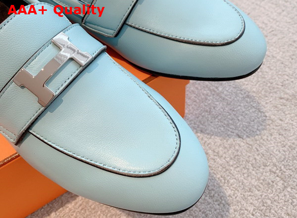 Hermes Paris Loafer in Pale Blue Goatskin Replica