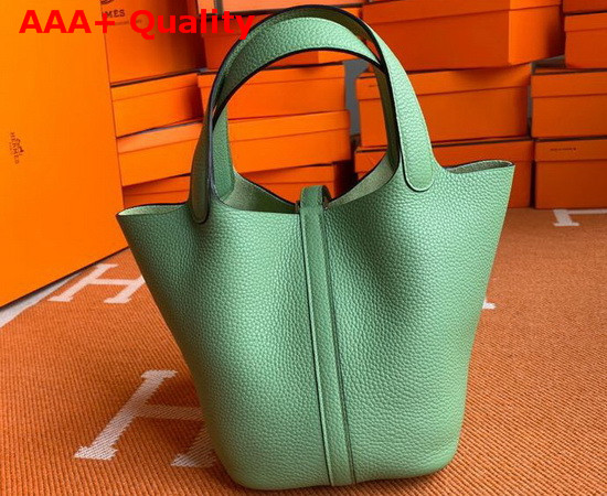 Hermes Picotin Lock 18 Bag in Apple Green Taurillon Clemence Leather Replica