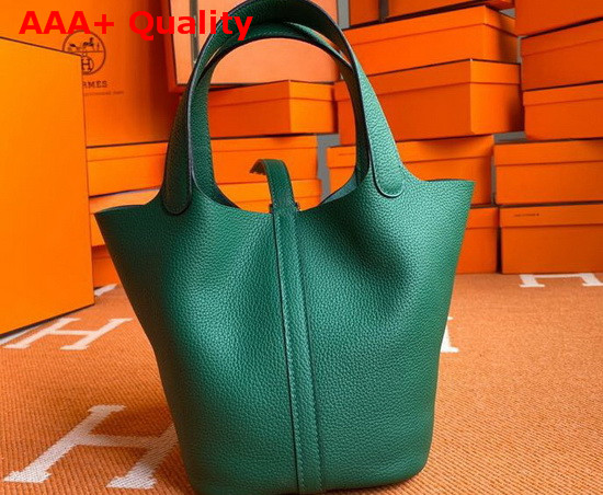 Hermes Picotin Lock 18 Bag in Green Taurillon Clemence Leather Replica