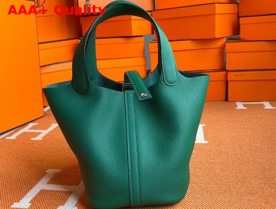 Hermes Picotin Lock 18 Bag in Green Taurillon Clemence Leather Replica