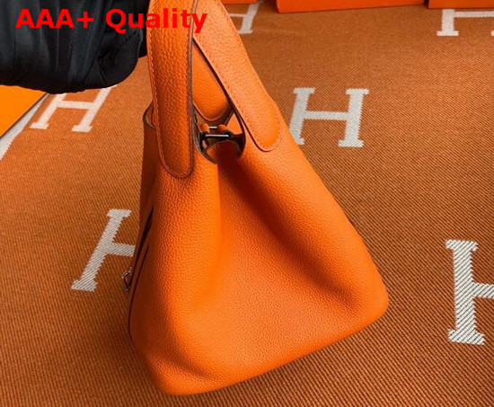 Hermes Picotin Lock 18 Bag in Orange Taurillon Clemence Leather Replica