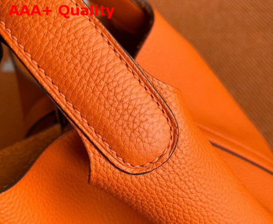 Hermes Picotin Lock 18 Bag in Orange Taurillon Clemence Leather Replica