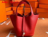 Hermes Picotin Lock 18 Bag in Red Taurillon Clemence Leather Replica