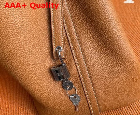 Hermes Picotin Lock 18 Bag in Tan Taurillon Clemence Leather Replica