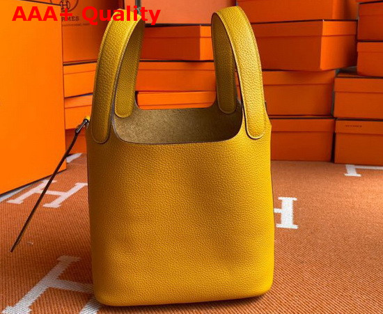 Hermes Picotin Lock 18 Bag in Yellow Taurillon Clemence Leather Replica