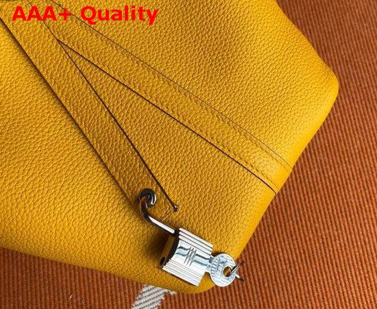 Hermes Picotin Lock 18 Bag in Yellow Taurillon Clemence Leather Replica